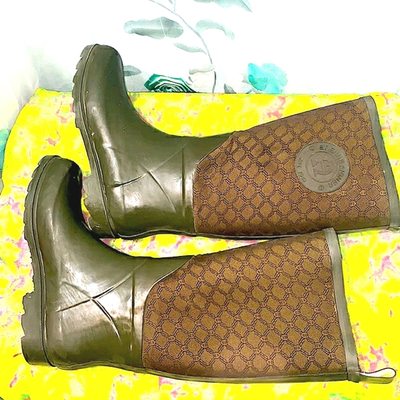 ETIENNE AIGNER E-WAKELY INSIGNIA RAIN BOOTS SZ 7 - Picture 1 of 14